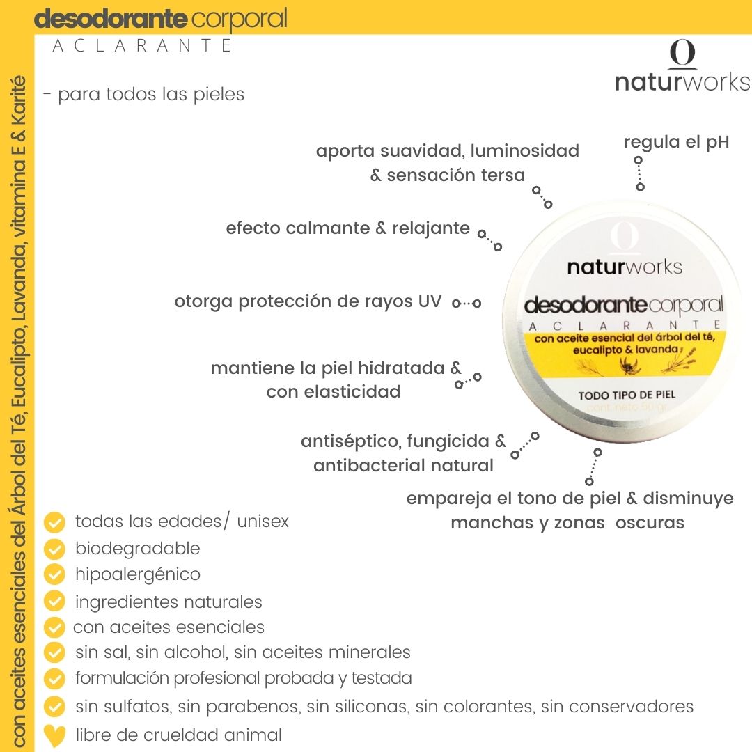 ventajas del desodorante corporal aclarante