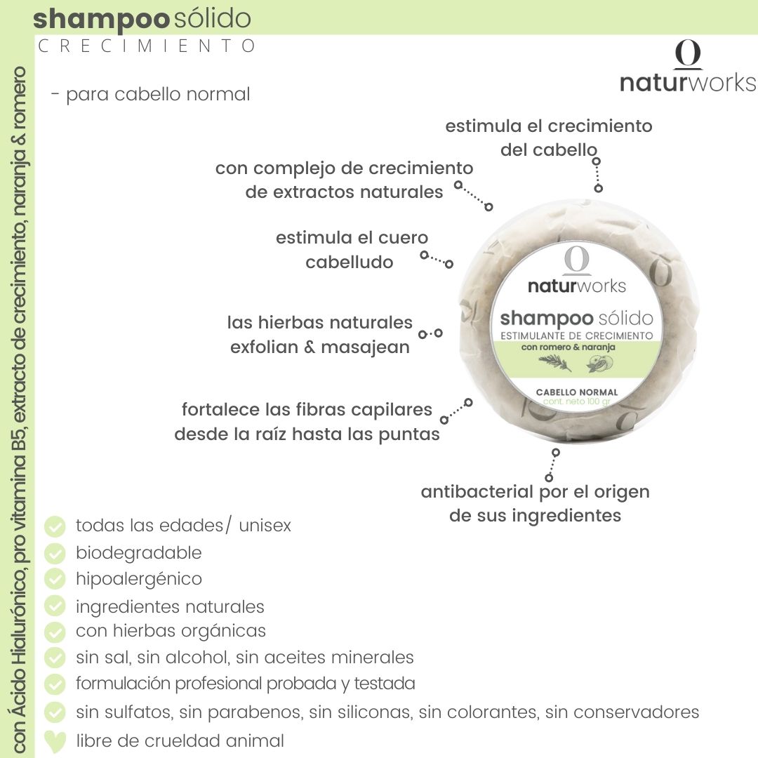 ventajas del shampoo sólido estimulante de crecimiento