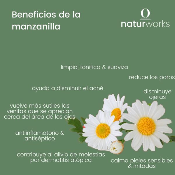 beneficios de manzanilla en el tónico facial calmante