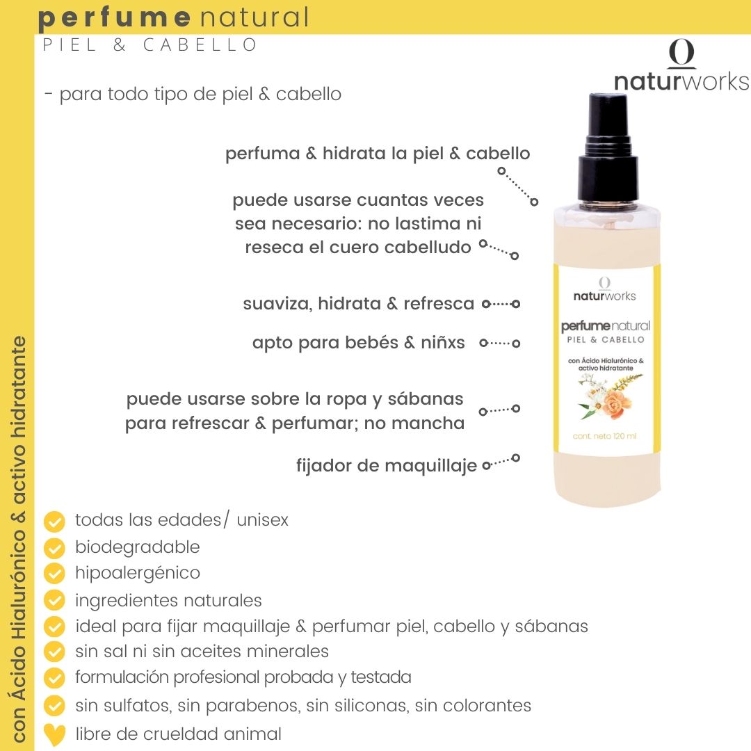 ventajas PERFUME Natural para piel & cabello aroma Flores