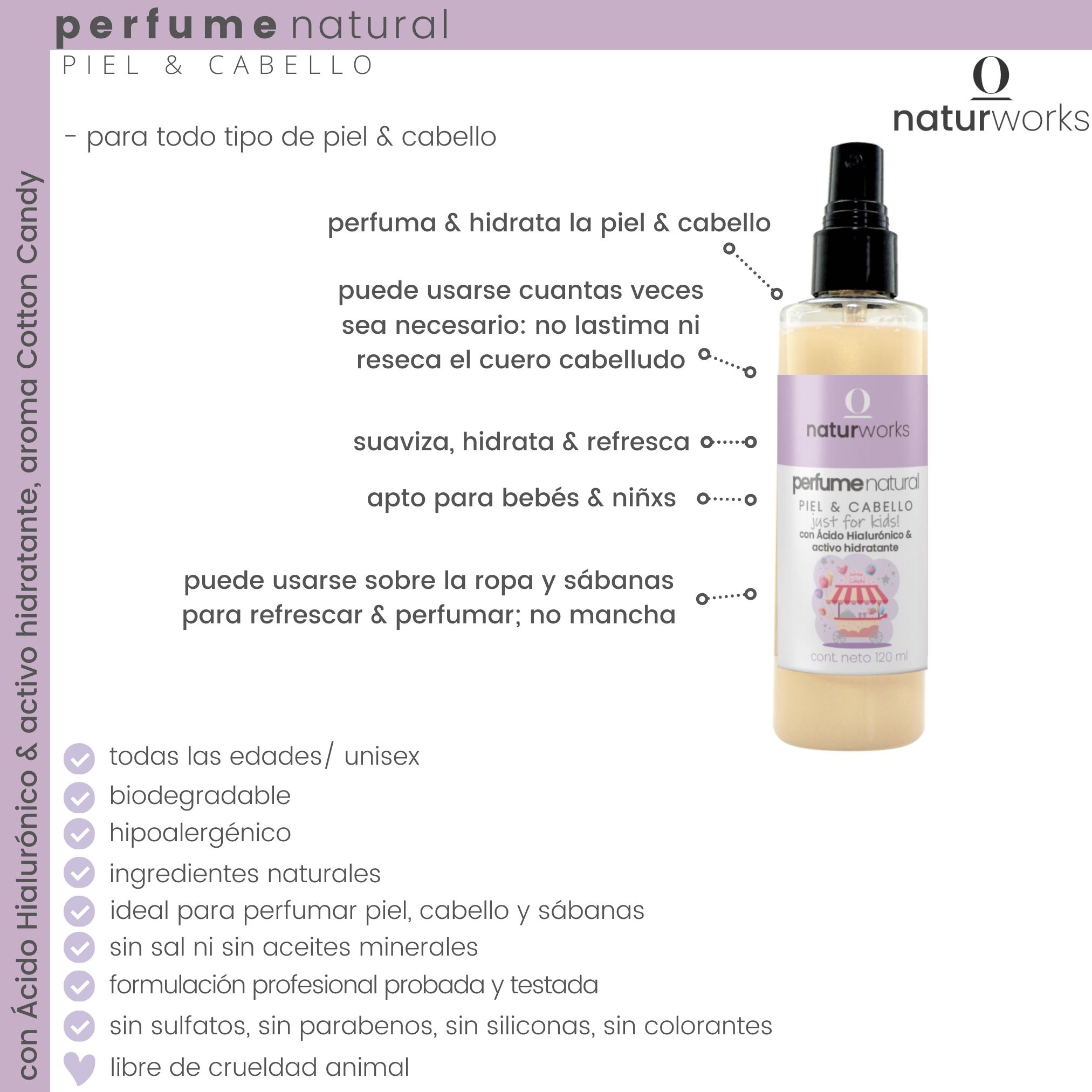 beneficios de perfume natural cotton candy